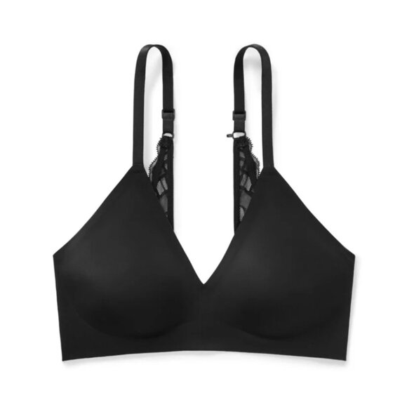 NWT True & Co True Body Boost Convertible Lace Bra in Black Size Large - Picture 1 of 11